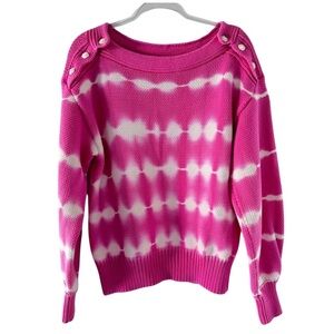 LoveShackFancy Tie-Dye Chunky Knit Sweater Pink Size Large